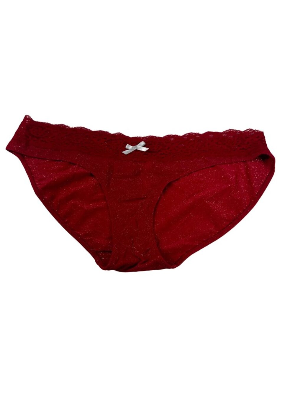 Xhilaration Women's Size Large Panty Bikini Lace Waistband Red Sparkle NWOT